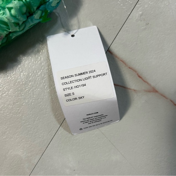 NWT Hurley Color Wash Cutout One Piece Swimsuit Size Small Blue Green Tie Dye - Picture 5 of 7